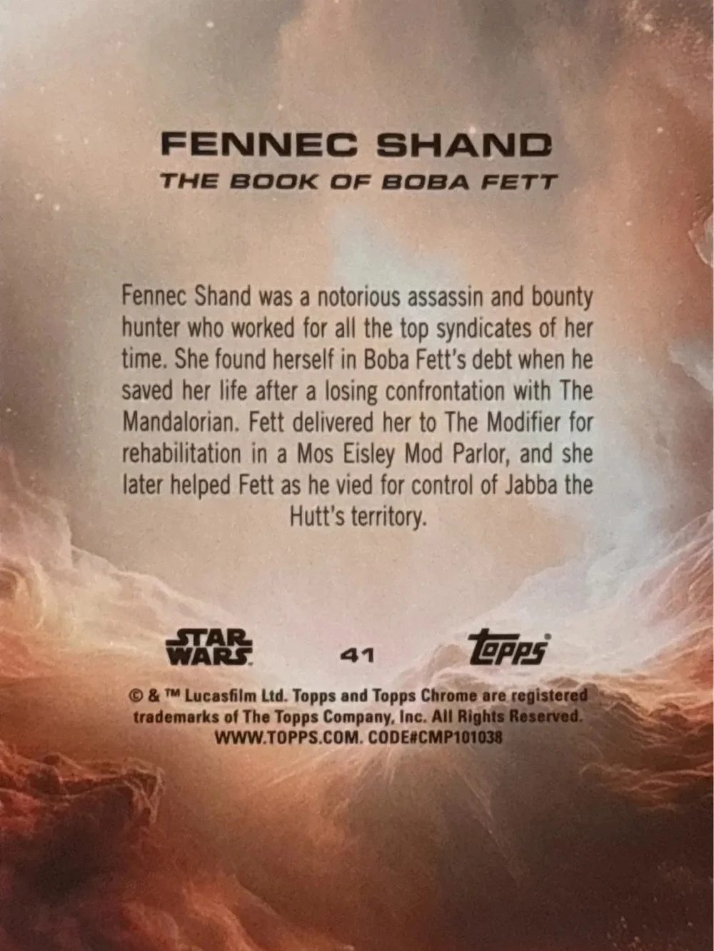 Topps Star Wars Fennec Shand Chrome Trading Card - Picture 2 of 2